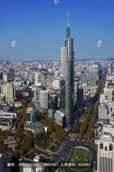 南京紫峰大廈航拍城市風(fēng)光