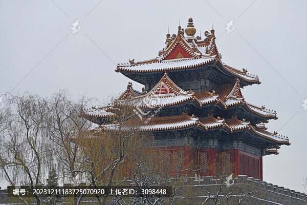 故宮角樓雪景