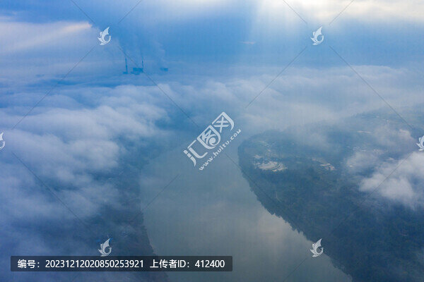 航拍渠江流域風(fēng)光