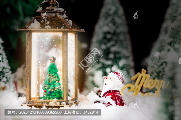 圣誕節(jié)雪景與圣誕老人