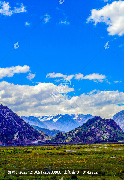 雪山與草地