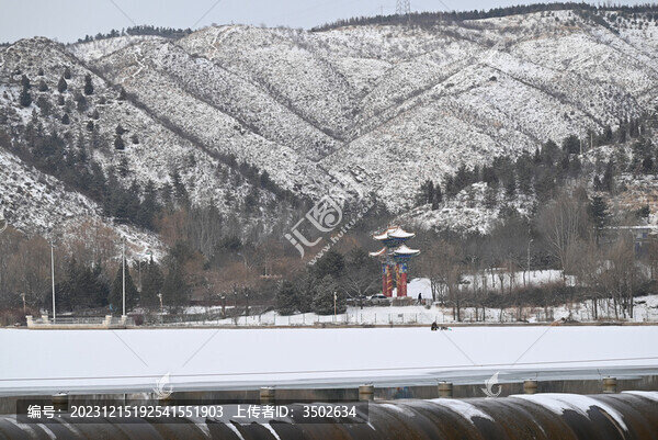張家口赤城縣白河灣公園冬季雪景
