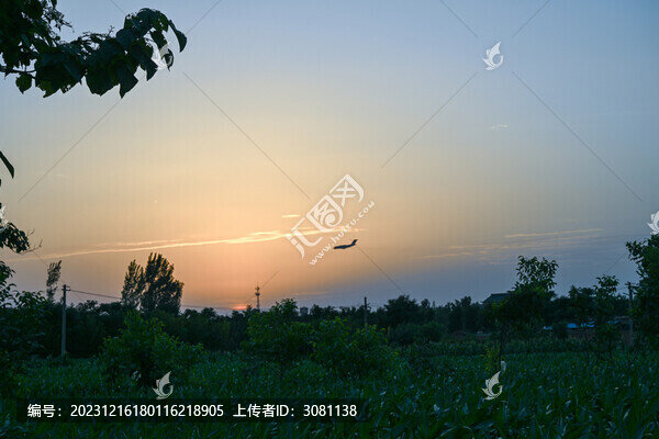 鄉(xiāng)村田園田野日落夕陽(yáng)風(fēng)光