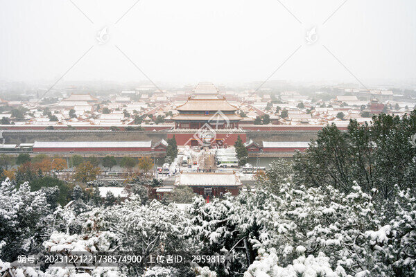 北京古建雪景故宮冬季雪景