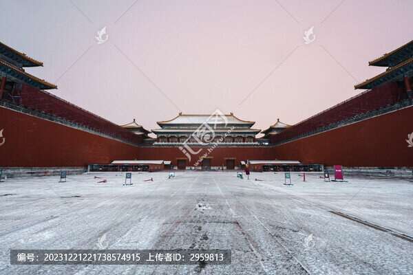 北京古建雪景故宮冬季雪景