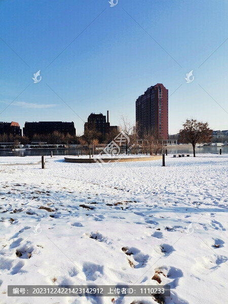 海河雪景