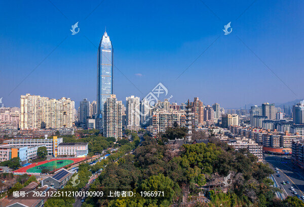 溫州巽山公園與世貿(mào)中心同框風(fēng)光