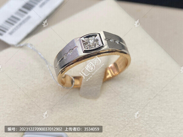 求婚訂婚婚禮K金男士彩金鉆戒