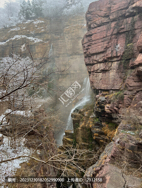 云臺山紅石峽雪景