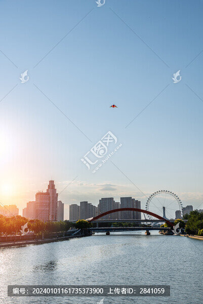 天津海河地標(biāo)天津眼都市風(fēng)景