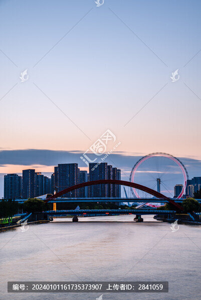 天津海河地標(biāo)天津眼都市風(fēng)景