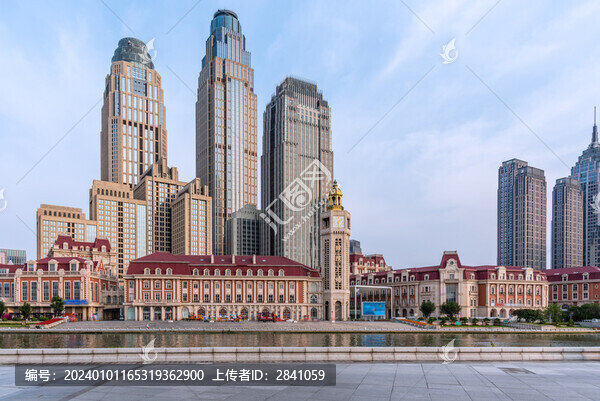 中國(guó)天津津?yàn)硰V場(chǎng)城市建筑風(fēng)景