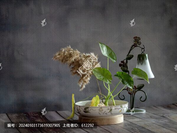 植物擺件與蠟燭臺