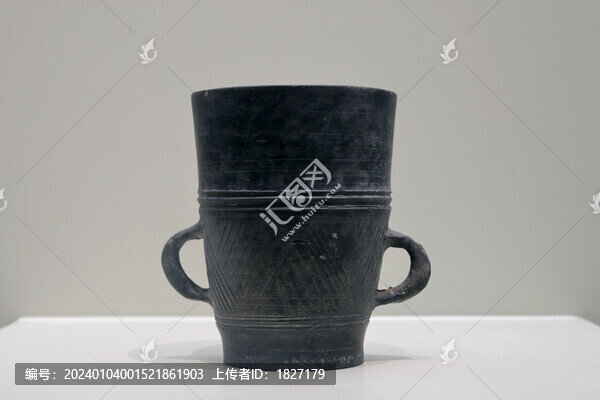黑陶雙耳杯