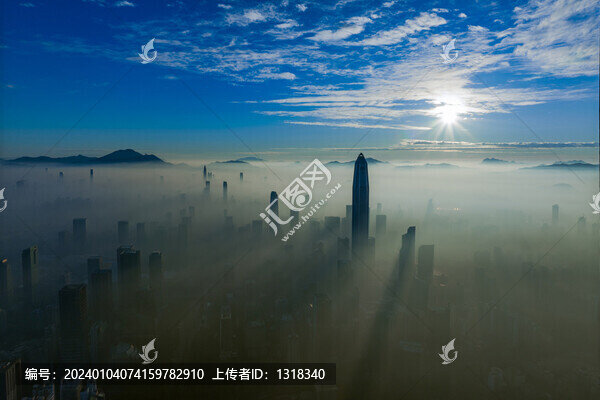 深圳城市航拍高視角平安大廈