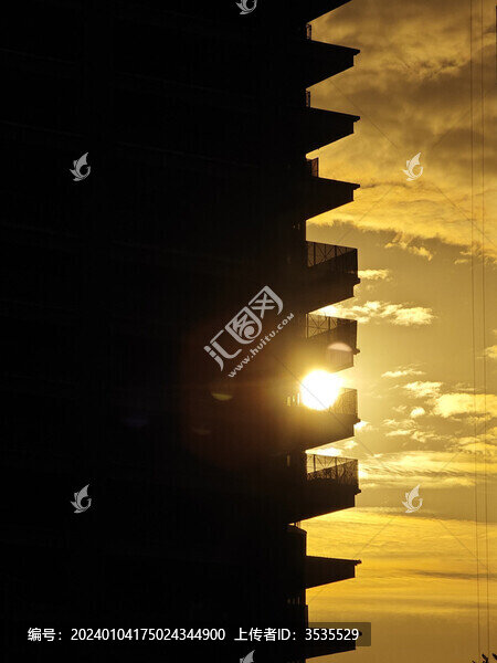 天空云彩夕陽建筑