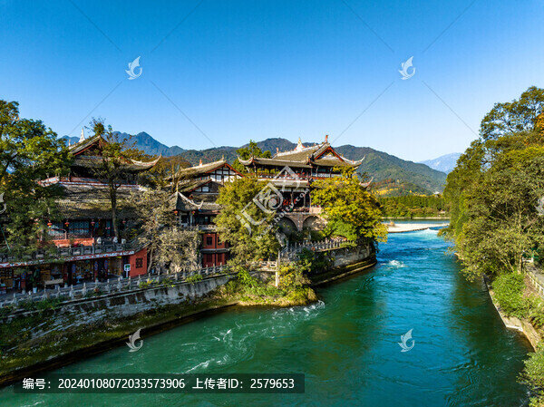 都江堰伏龍觀古建筑寶瓶口