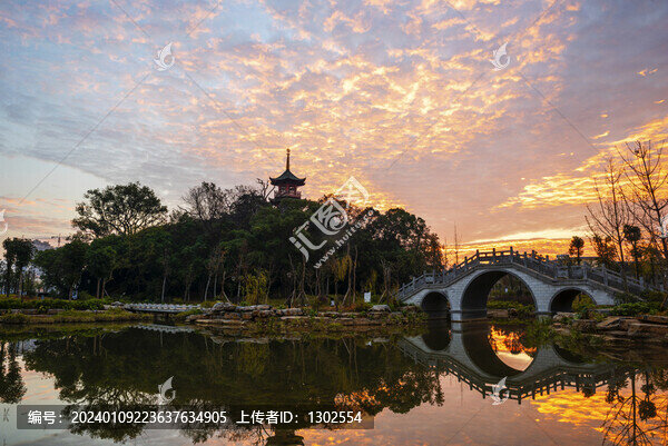 廣西鐘山公園朝霞風(fēng)光高清大圖