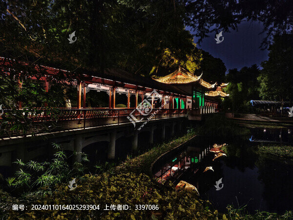 廊亭夜景