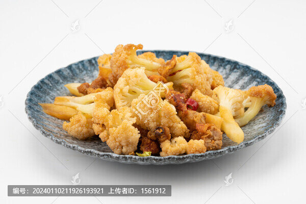 花菜炒豬油渣