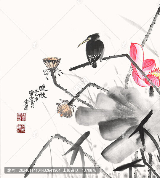 晚秋水墨畫(huà)