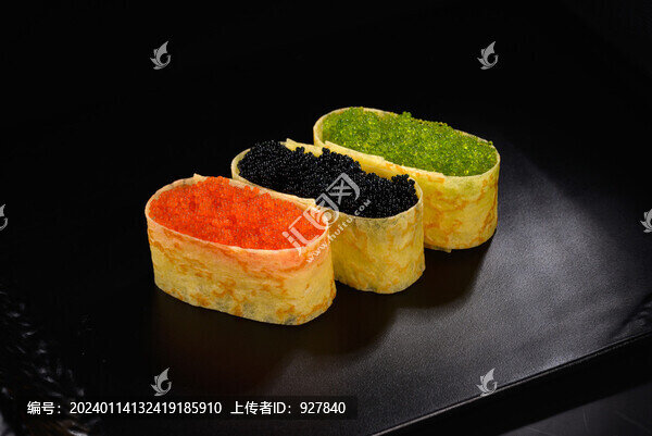 三色蟹子魚籽壽司