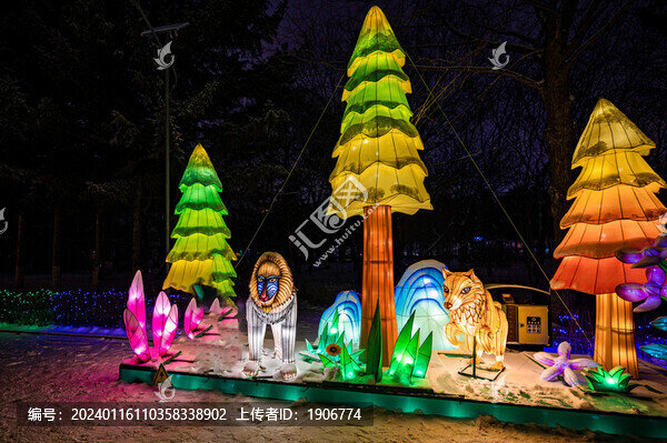 長春動植物園西游記主題樂園夜景