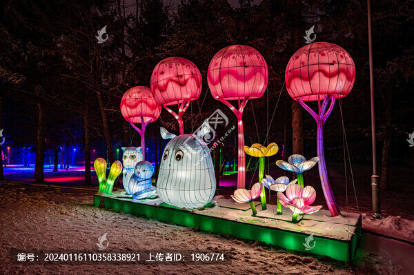 長春動植物園西游記主題樂園夜景