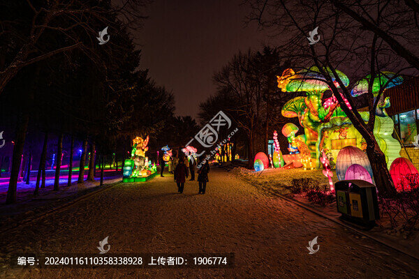 長春動植物園西游記主題樂園夜景