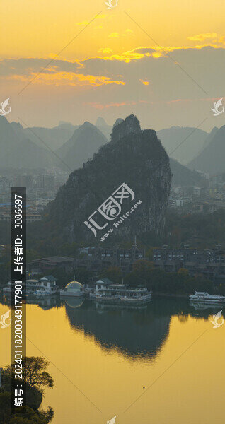 桂林市漓江山水城市風光