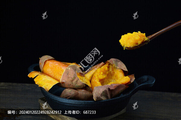烤紅薯烤煙薯