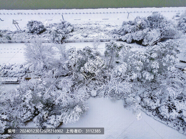 長沙北辰三角洲的雪景