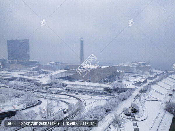 長沙北辰三角洲的雪景