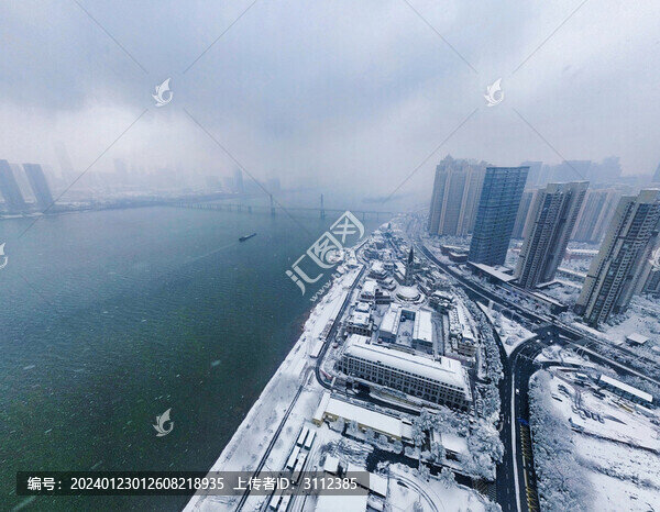長(zhǎng)沙漁人碼頭的雪景