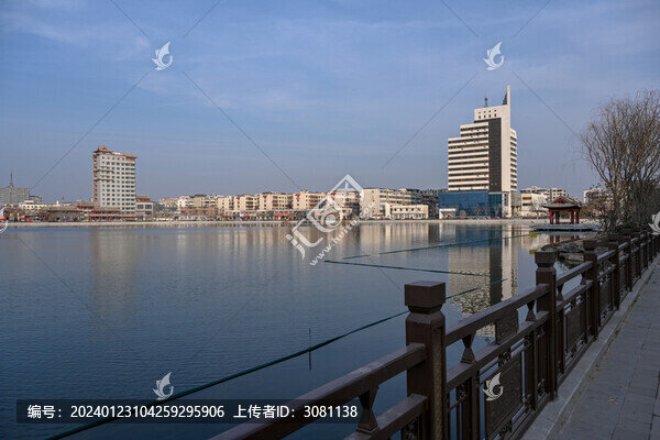 中國開封包公湖開封府建筑風景