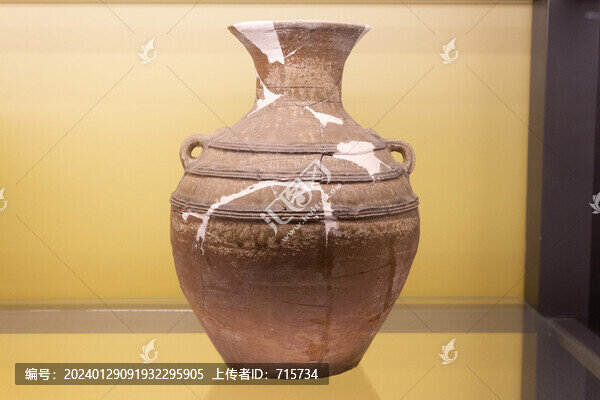高溫釉陶敞口壺