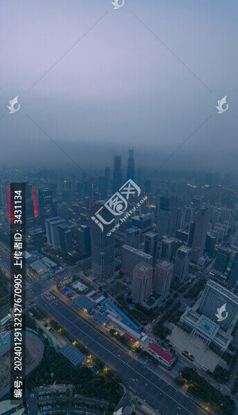 山東濟(jì)南中央商務(wù)區(qū)航拍夜景