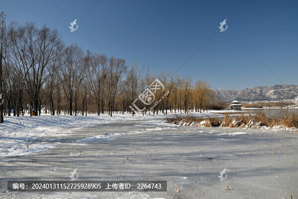 河北省石家莊市龍泉湖公園雪景
