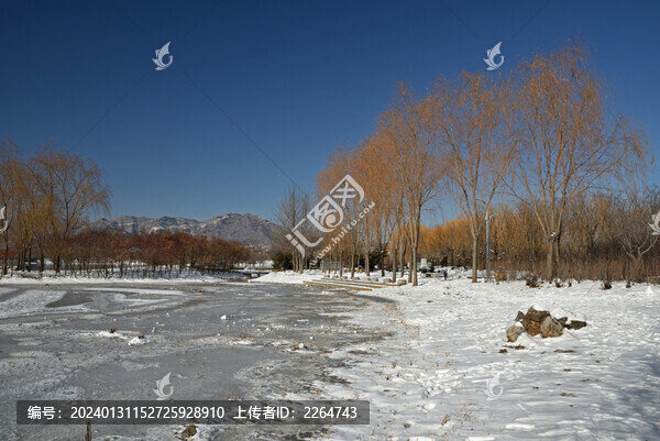 河北省石家莊市龍泉湖公園雪景