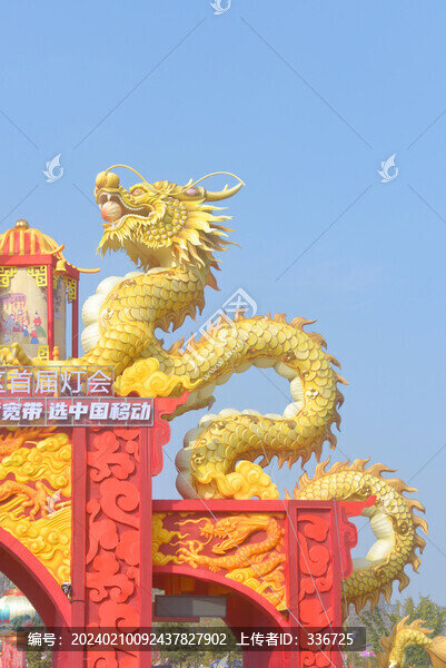 東安湖燈會雙龍戲珠花燈局部