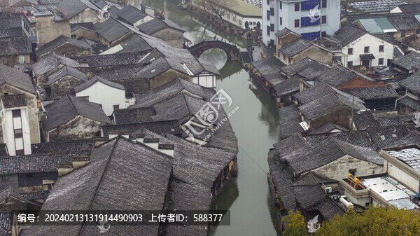 浙江省紹興市安昌古鎮(zhèn)冬季雪景