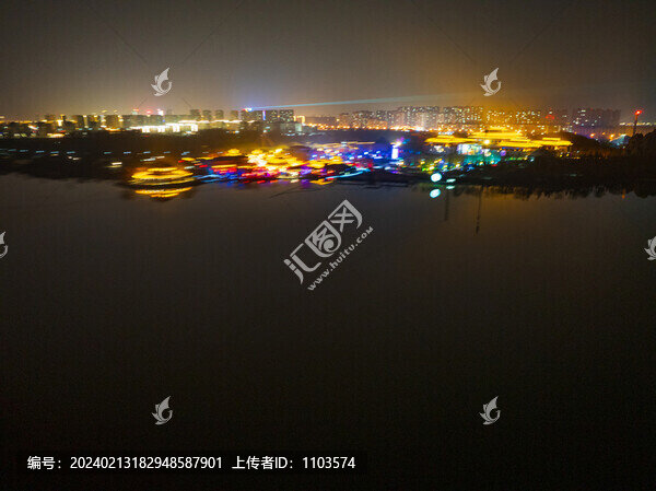 東營廣饒孫武湖夜景