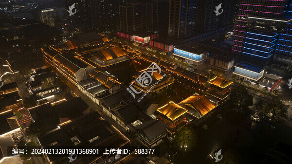 杭州拱墅區(qū)香積寺歷史街區(qū)夜景