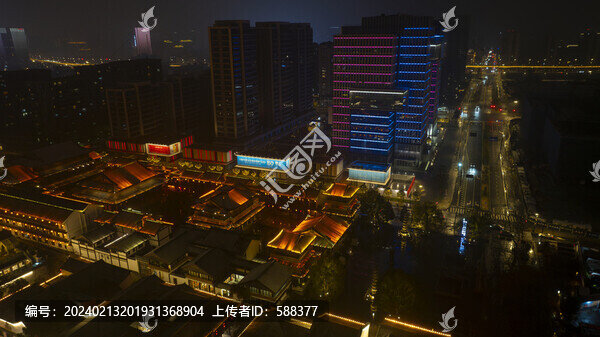 杭州拱墅區(qū)香積寺歷史街區(qū)夜景