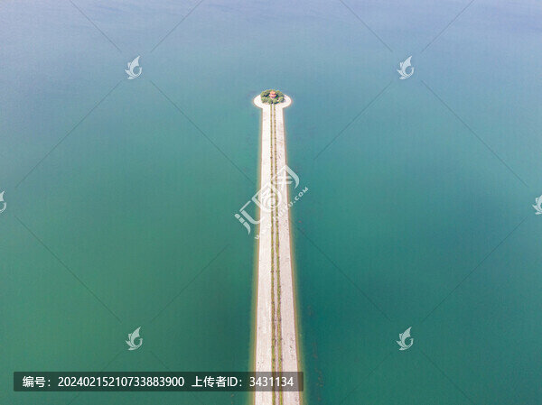 山東濟(jì)南玉清湖水庫(kù)航拍