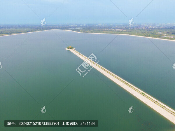 山東濟(jì)南玉清湖水庫(kù)航拍