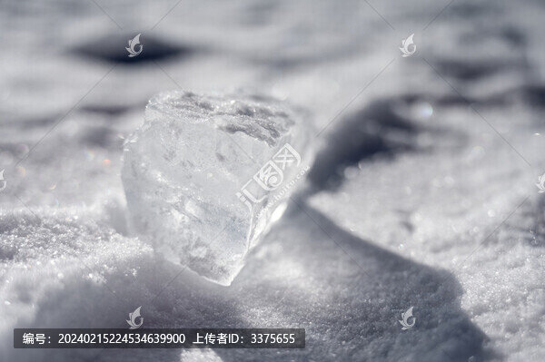 賽里木湖冬季冰推冰塊特寫(xiě)