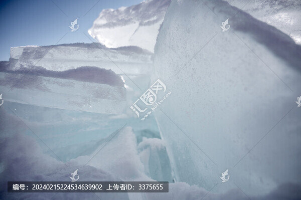 賽里木湖冬季冰推冰塊特寫