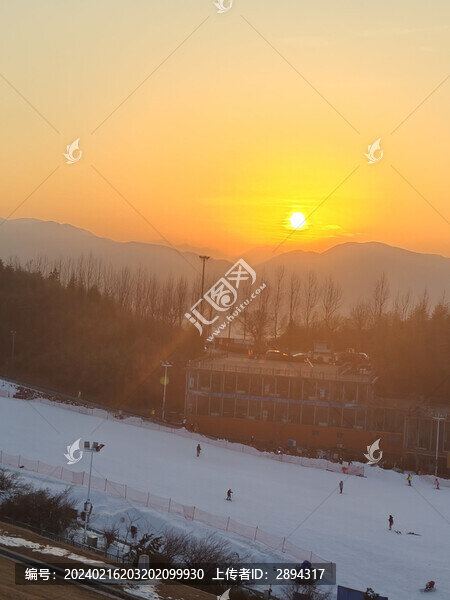 夕陽雪景
