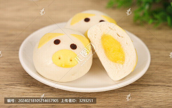 小豬奶黃包特寫